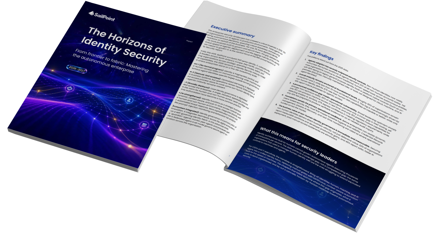 Horizons of Identity Security 2026-2027 report cover and open spread