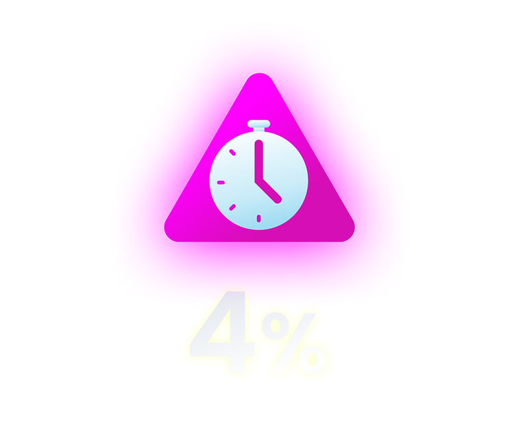 pink triangle with clock icon inside it