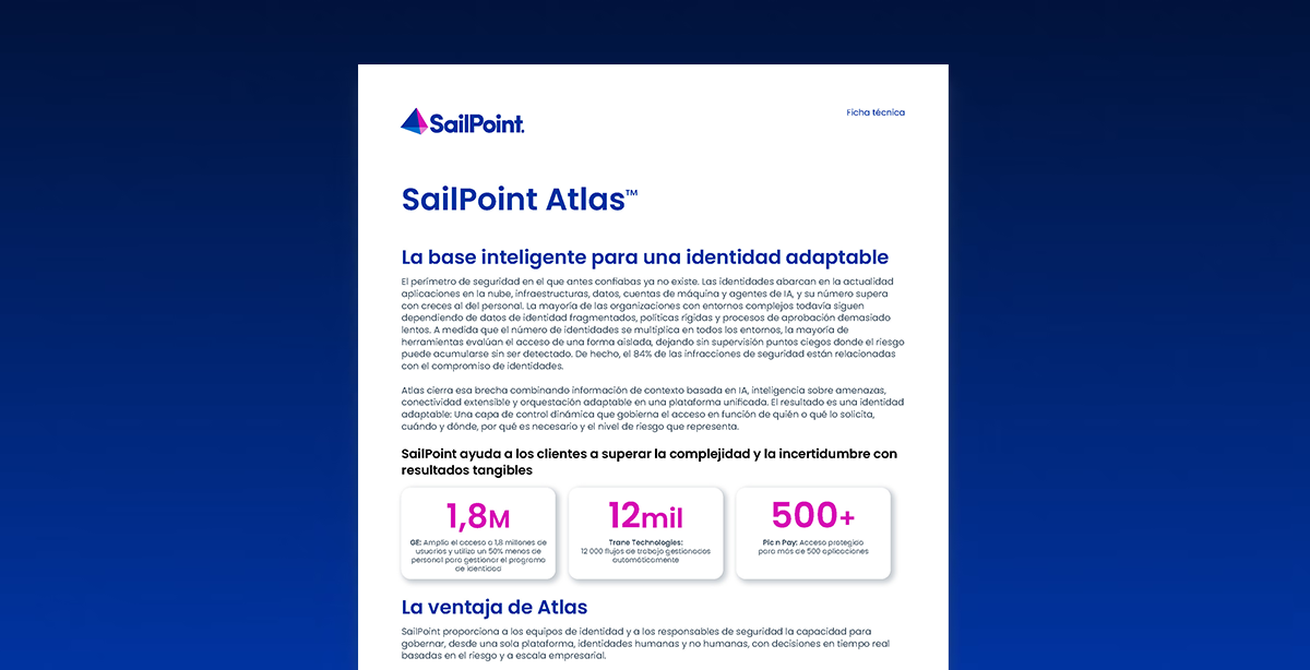 Seguridad de la identidad moderna con SailPoint Atlas