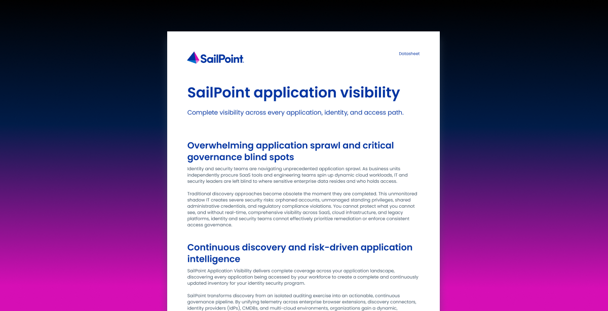 Resource thumbnail for SailPoint application visibility