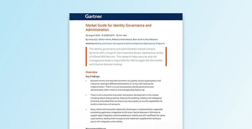 Guía de Mercado Gartner® 2024 para Administración y Gobernanza de Identidades