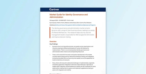 2024 Gartner® Market Guide für Identity Governance und -verwaltung