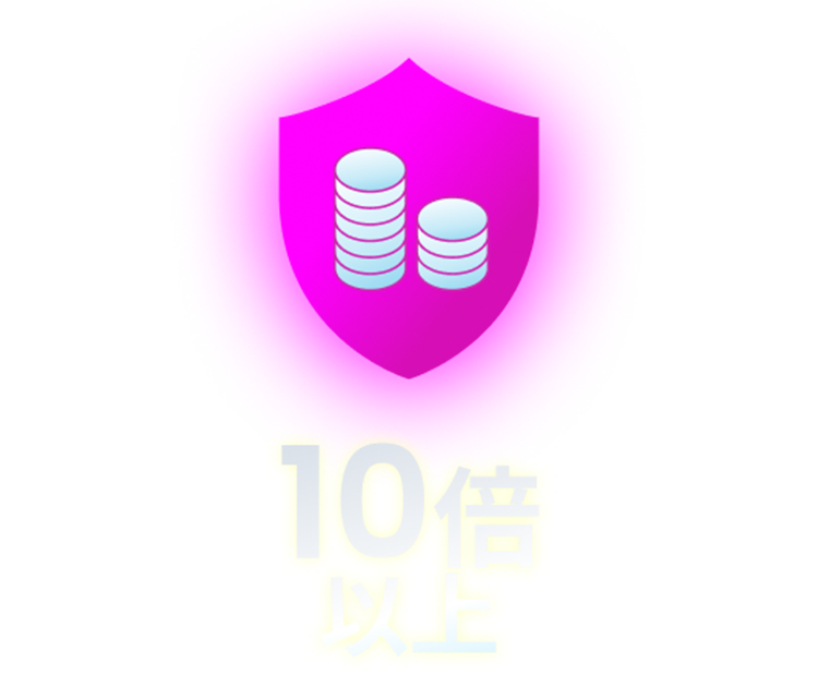 pink shield with stacked coins on it