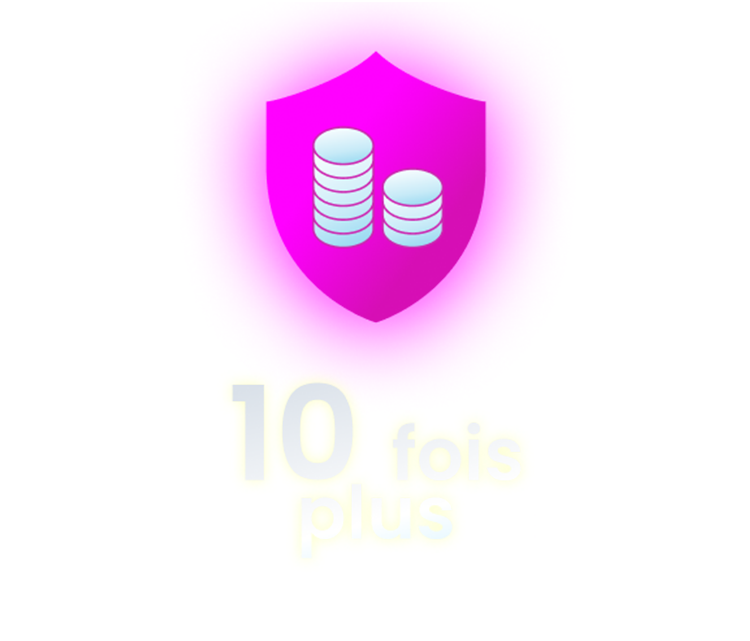 pink shield with stacked coins on it