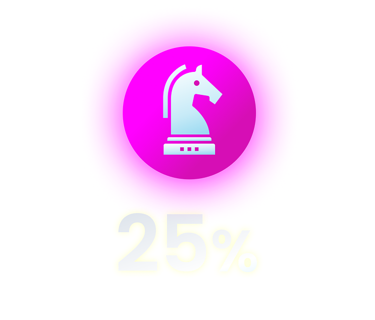 pink circle with knight chess piece icon