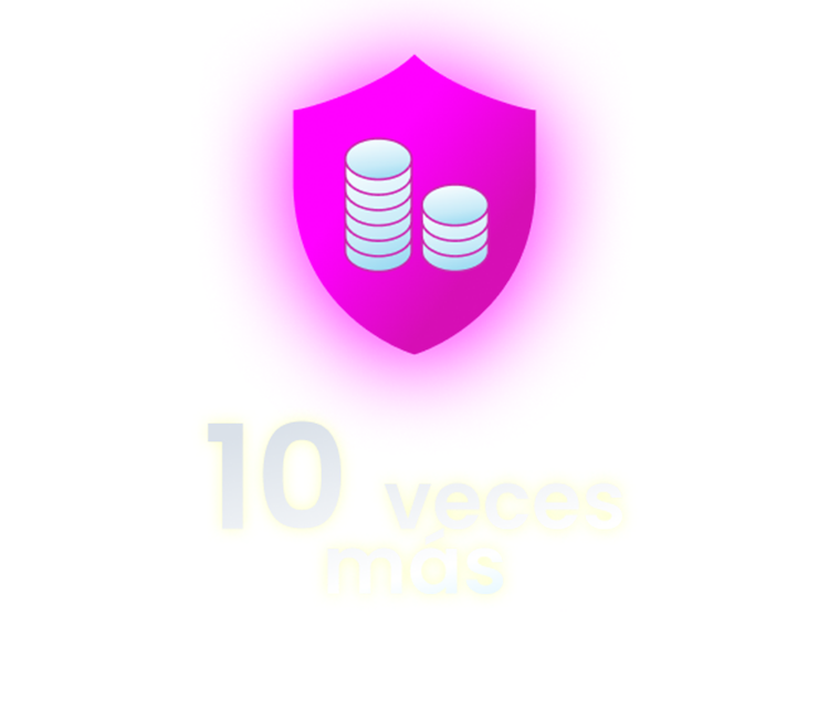 pink shield with stacked coins on it