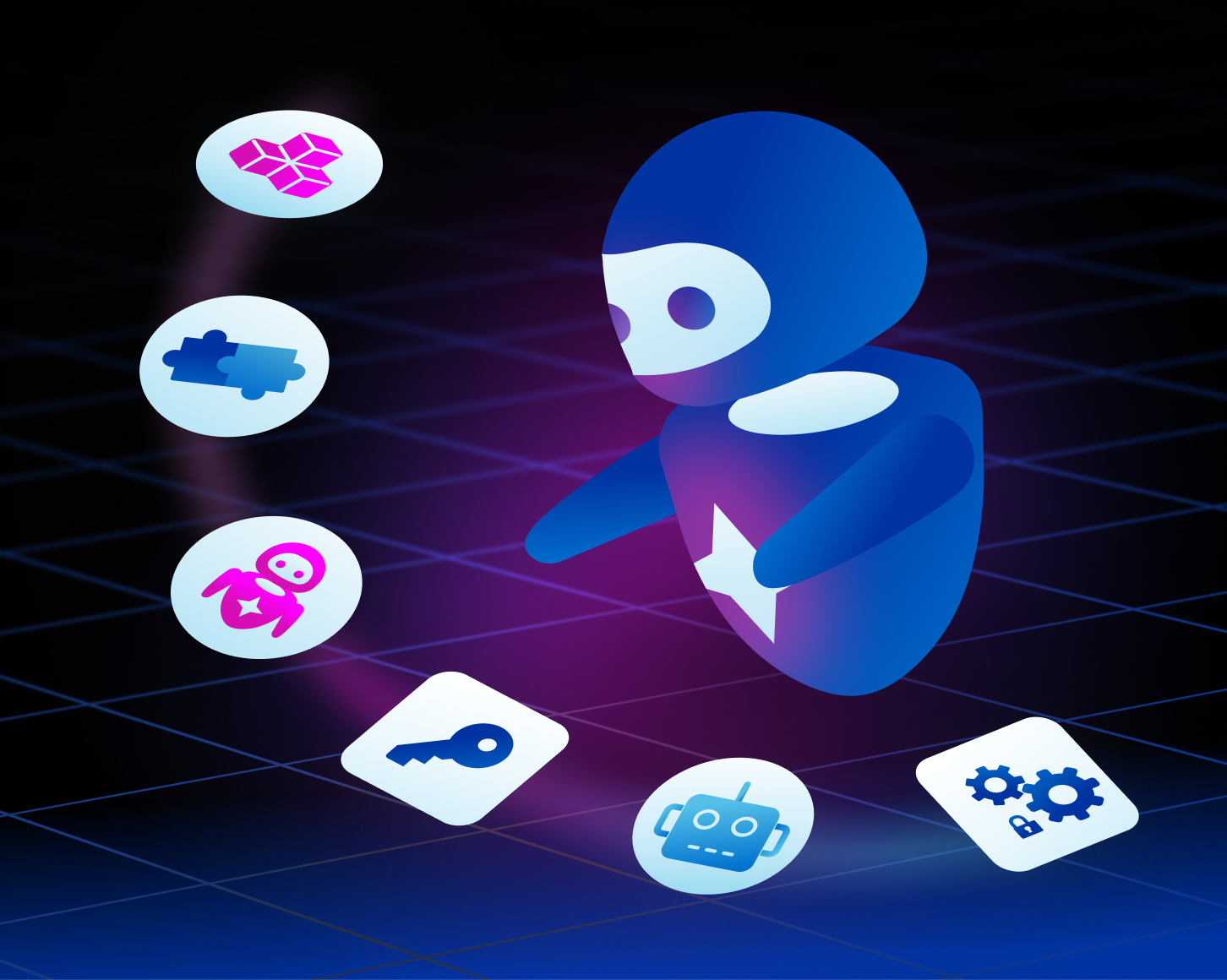 AI agent receiving just-in-time access to approved tools and credentials
