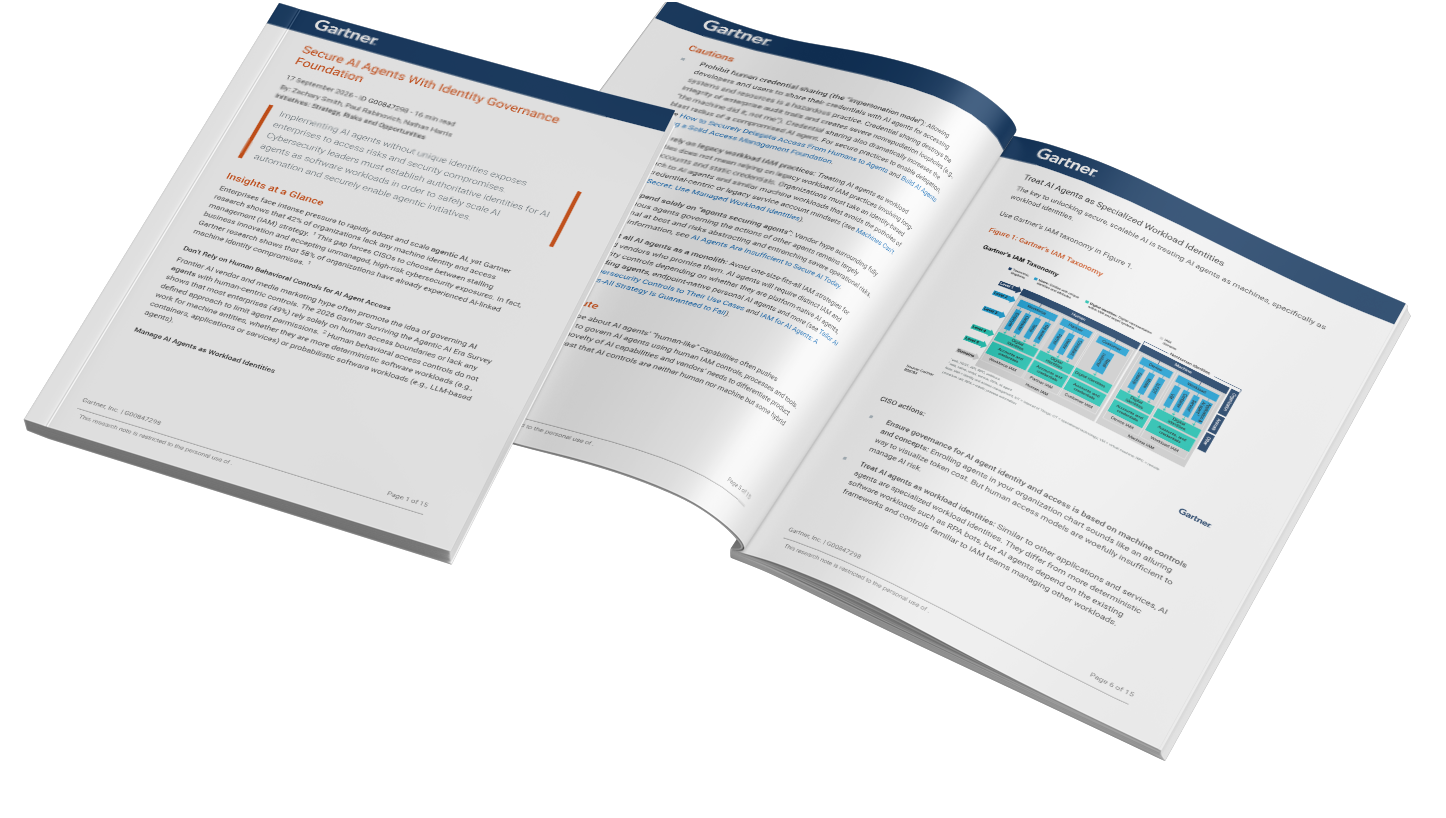 Open preview of the Gartner report Secure AI Agents With Identity Governance Foundation