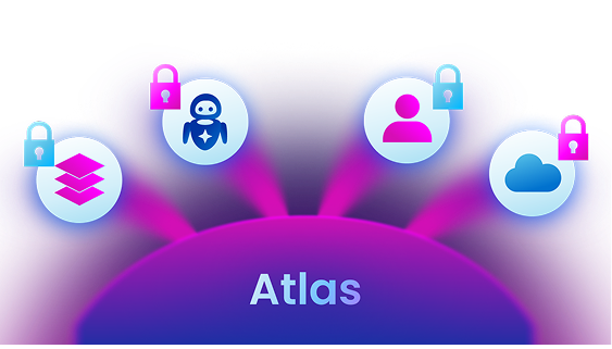 SailPoint Atlas foundation with locks over data, agent, person, and cloud identities