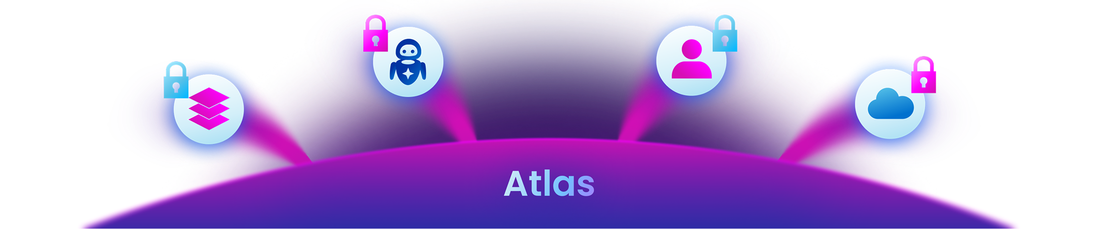 SailPoint Atlas foundation with locks over data, agent, person, and cloud identities