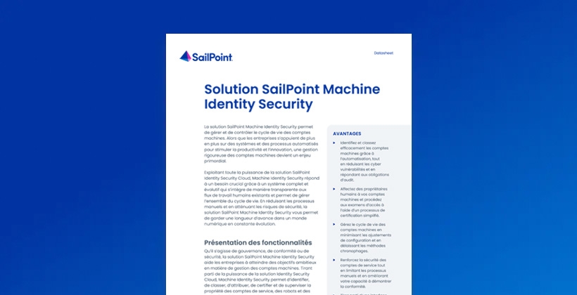 Sécurité des identités des machines : Fiche technique