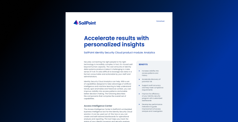 SailPoint Identity Security Cloud - Analytics brochure image