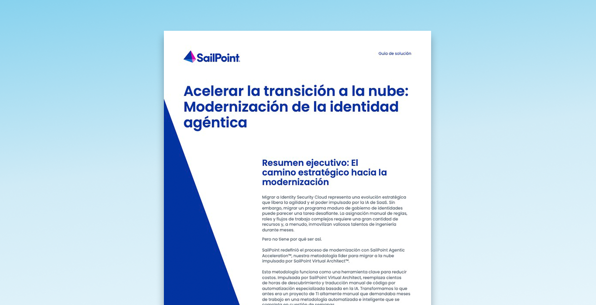 Accelerating the cloud journey: Agentic identity modernization