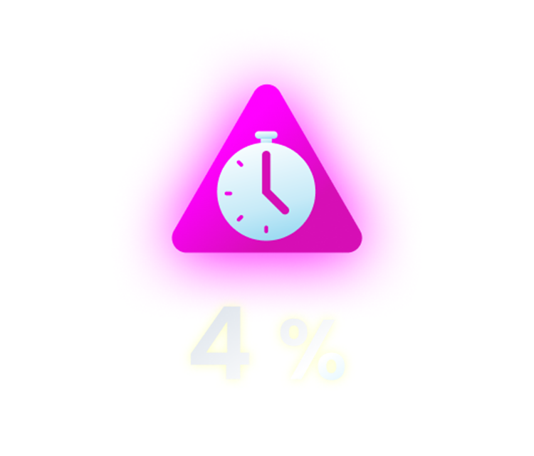 pink triangle with clock icon inside it