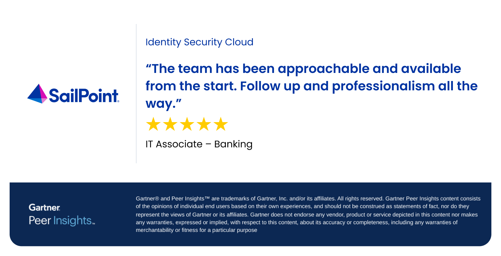 The team has been approachable and available from the start. Follow up and professionalism all the way.