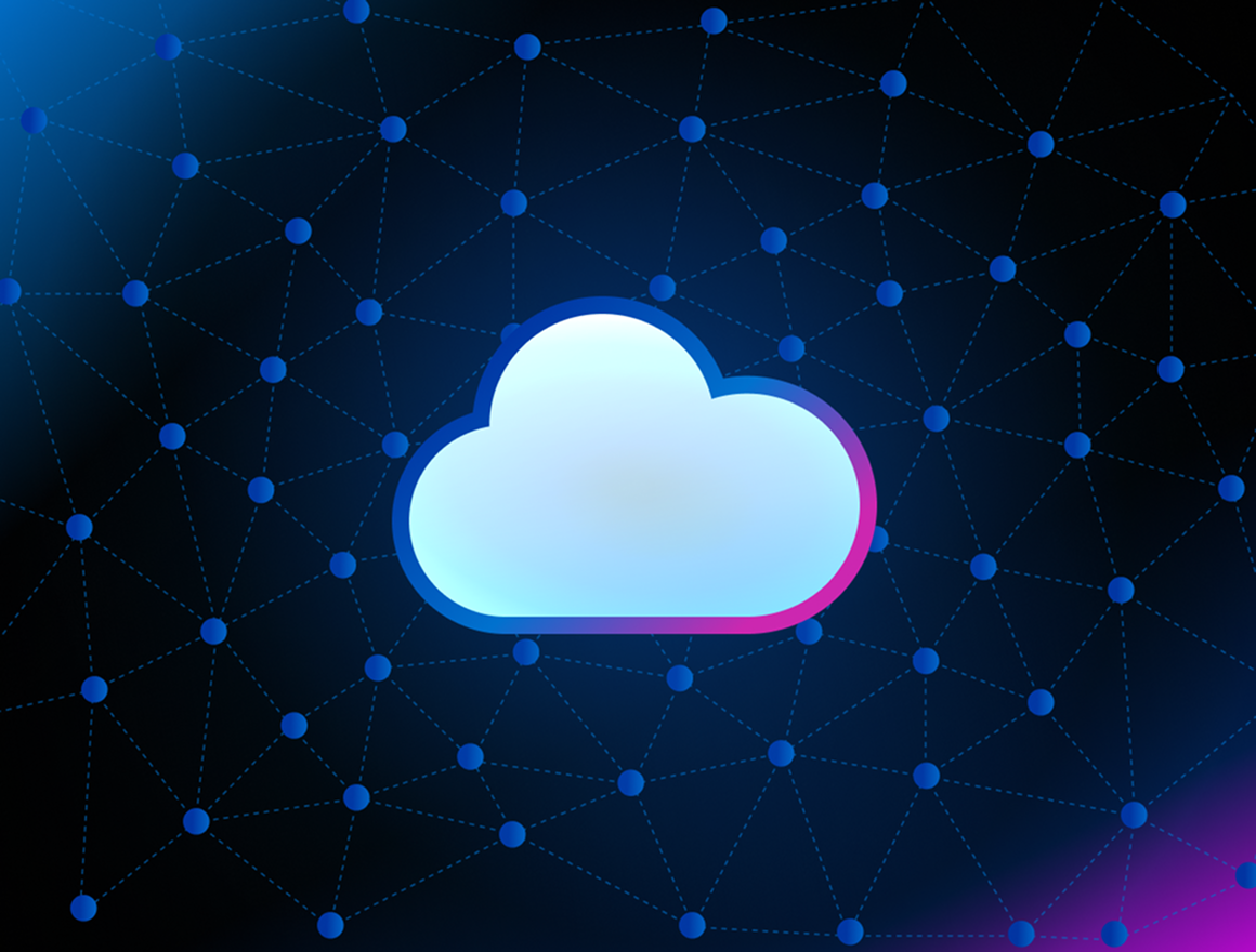 Cloud with connected nodes in the background