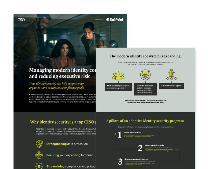 Foundry CSO infographic artwork: Managing modern identity complexity and reducing executive risk