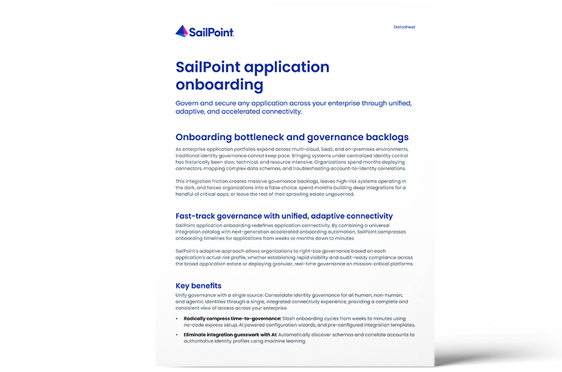 Cover artwork for SailPoint application onboarding