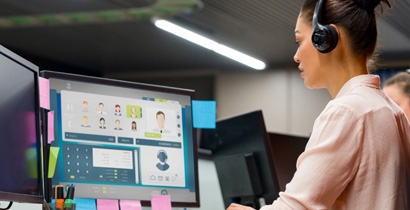 Woman working on computer