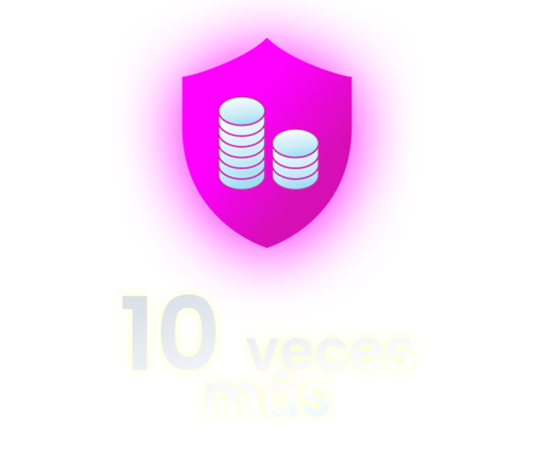 pink shield with stacked coins on it