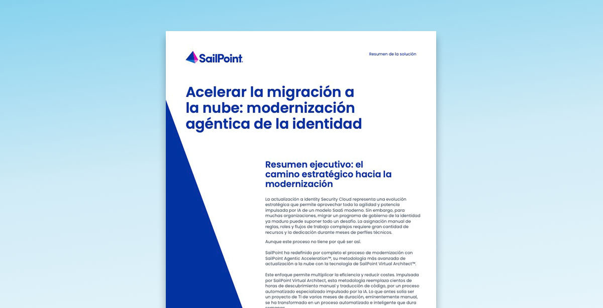 Accelerating the cloud journey: Agentic identity modernization