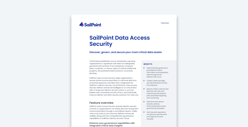 SailPoint Data Access Security Datenblatt
