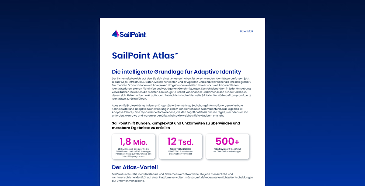 Moderne Identitätssicherheit mit SailPoint Atlas