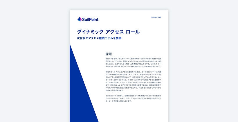 「ダイナミック アクセス ロール」詳細