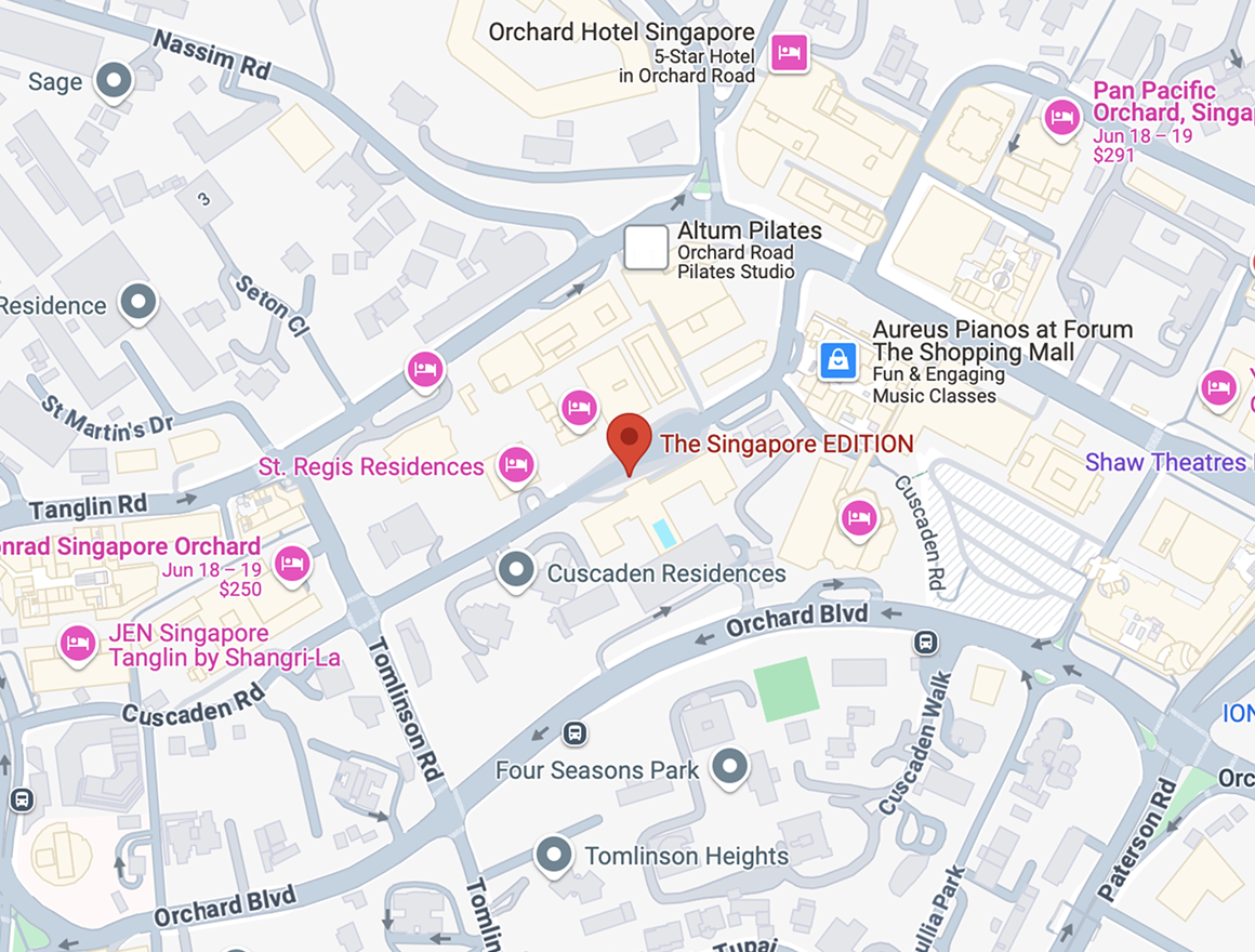 Map of where the Singapore Edition is taking place