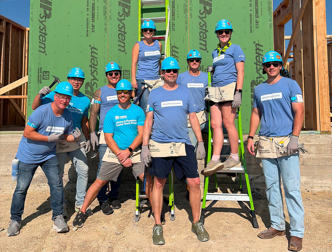 SailPoint employees volunteering at a Habitat for Humanity build site in Austin