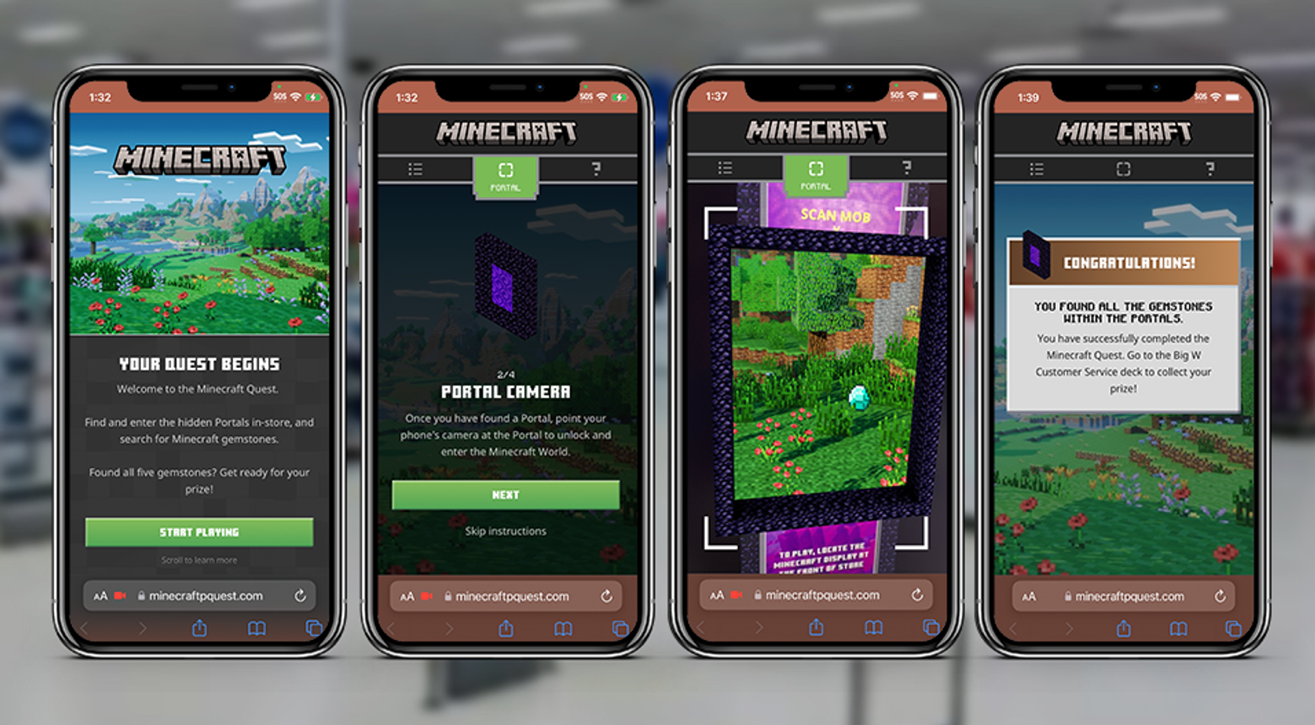 Minecraft Quest WebAR Retail Activation
