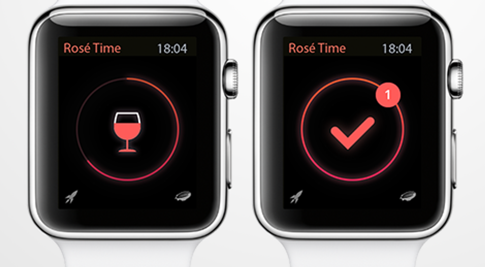 Rosé Time Apple Watch interface