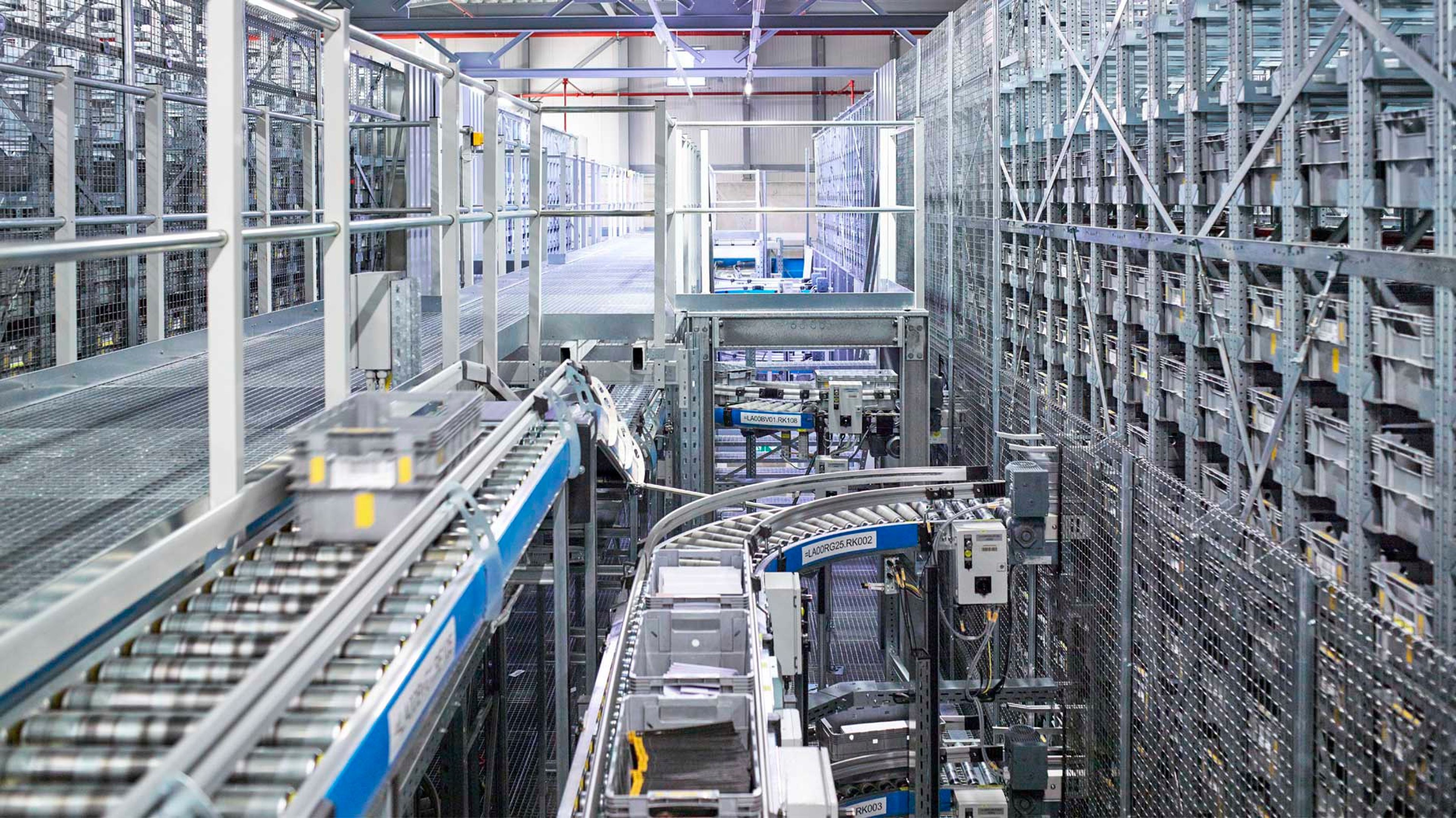 Fördertechnik in einem Briefzentrum
