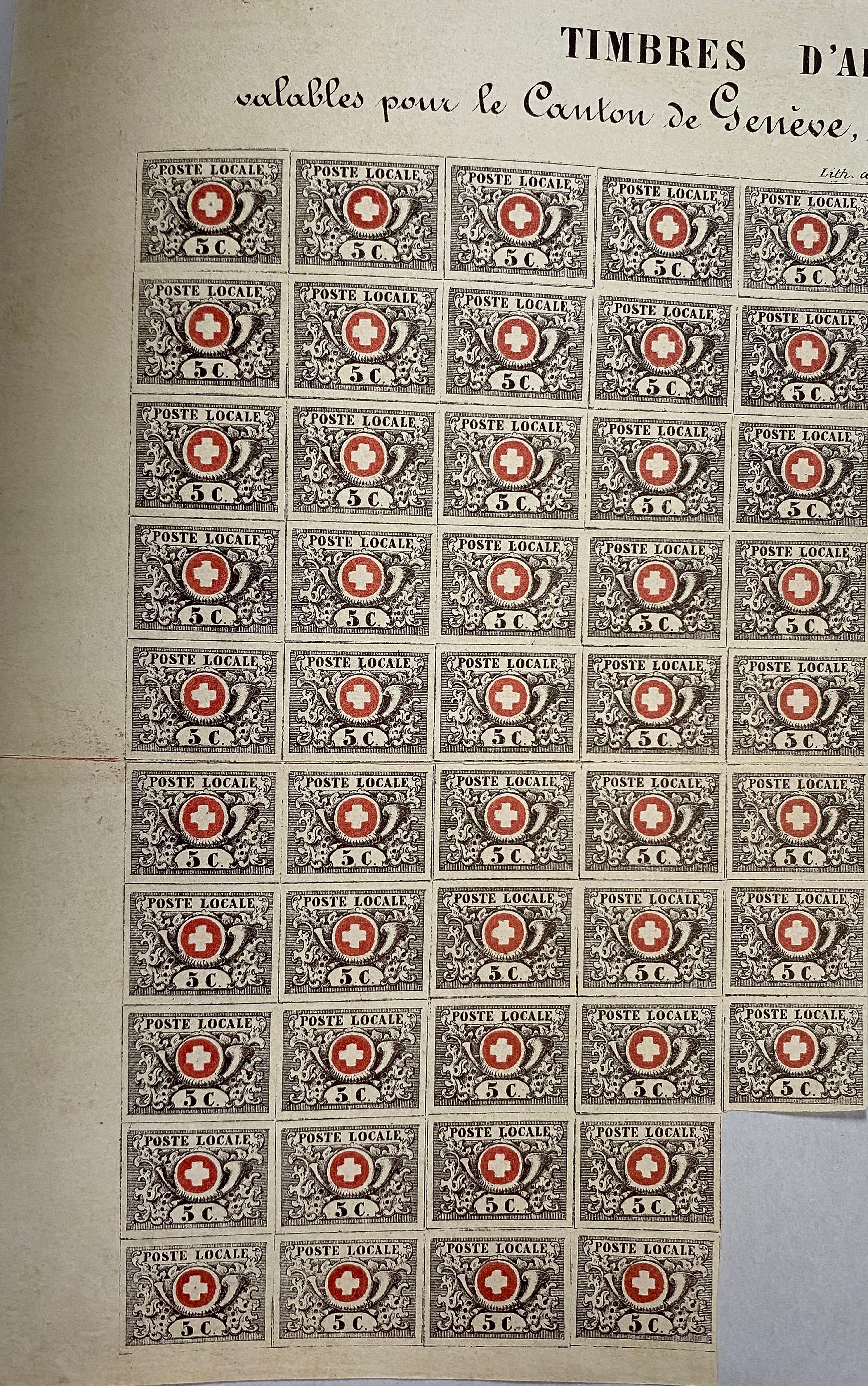 Partie de la feuille 5 de Vaud. Valeur: 500 000 francs. Musée de la communication
