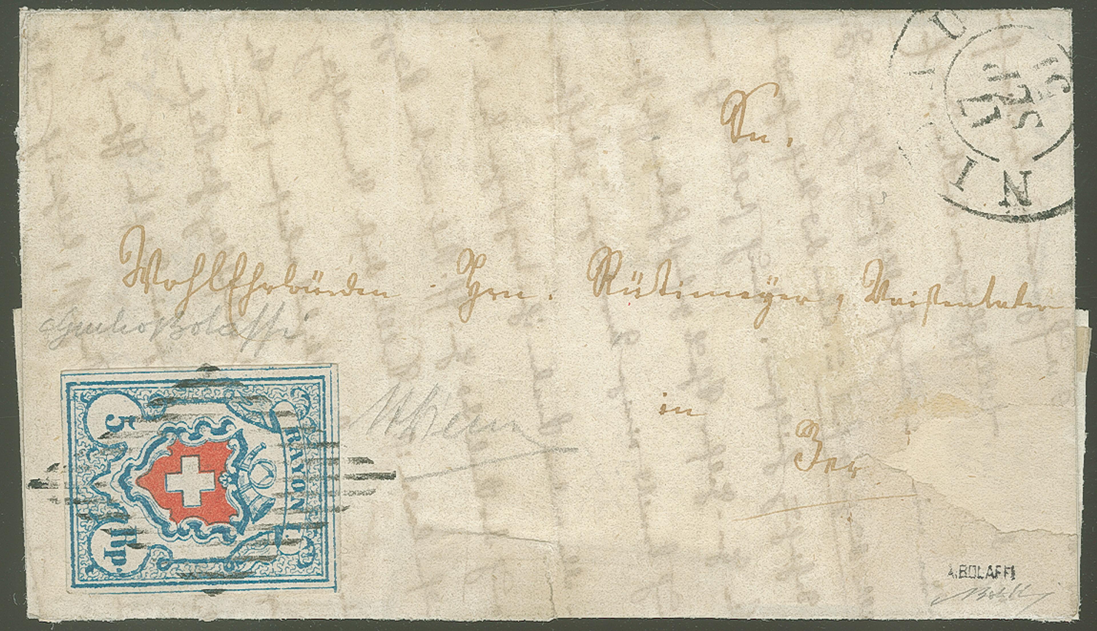 Lettre de Nidau. Valeur: 400 000 francs.