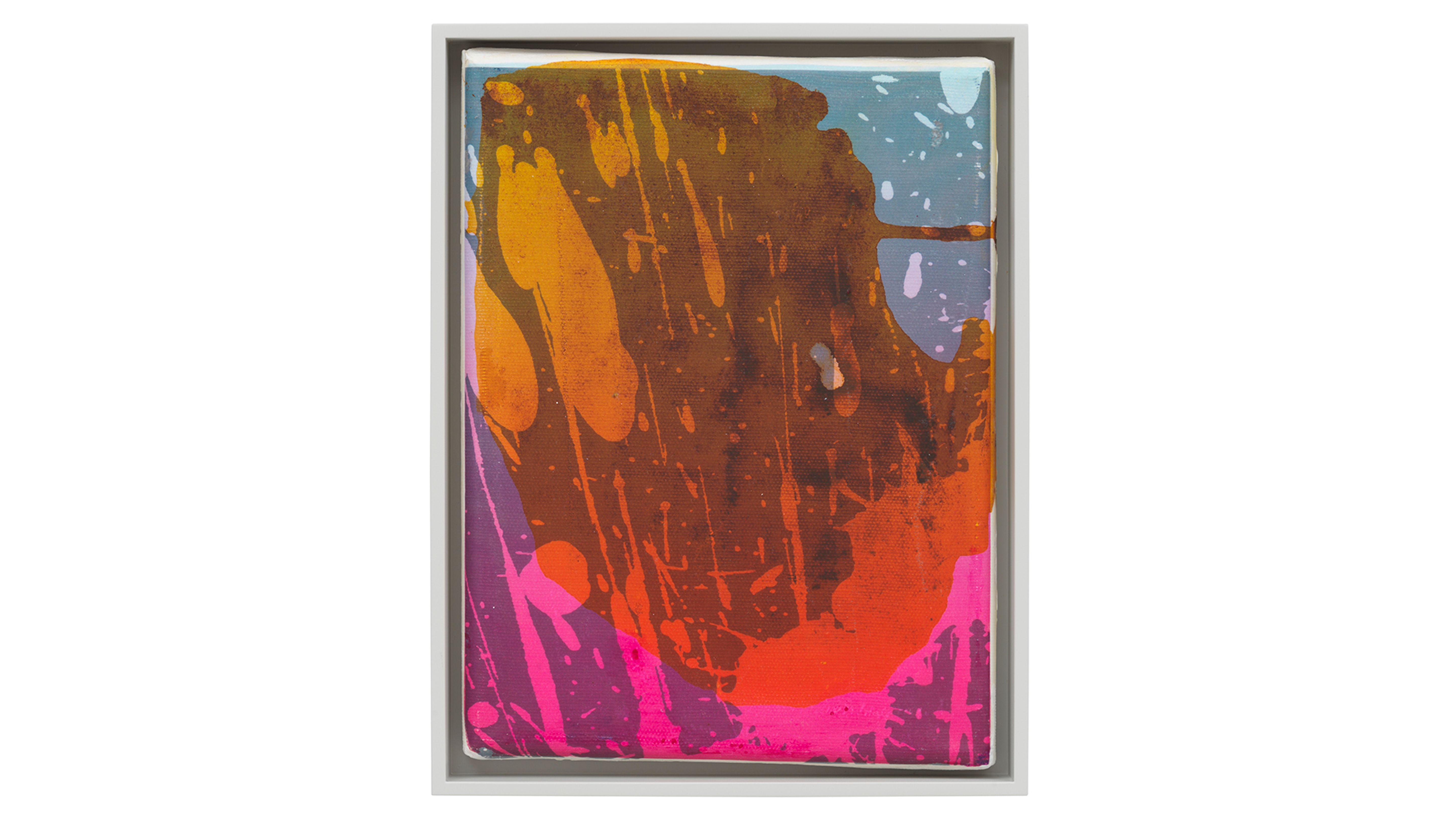 Gemälde Transmission_Kat, 2023, Mixed Media auf Leinwand, 27 x 21 cm