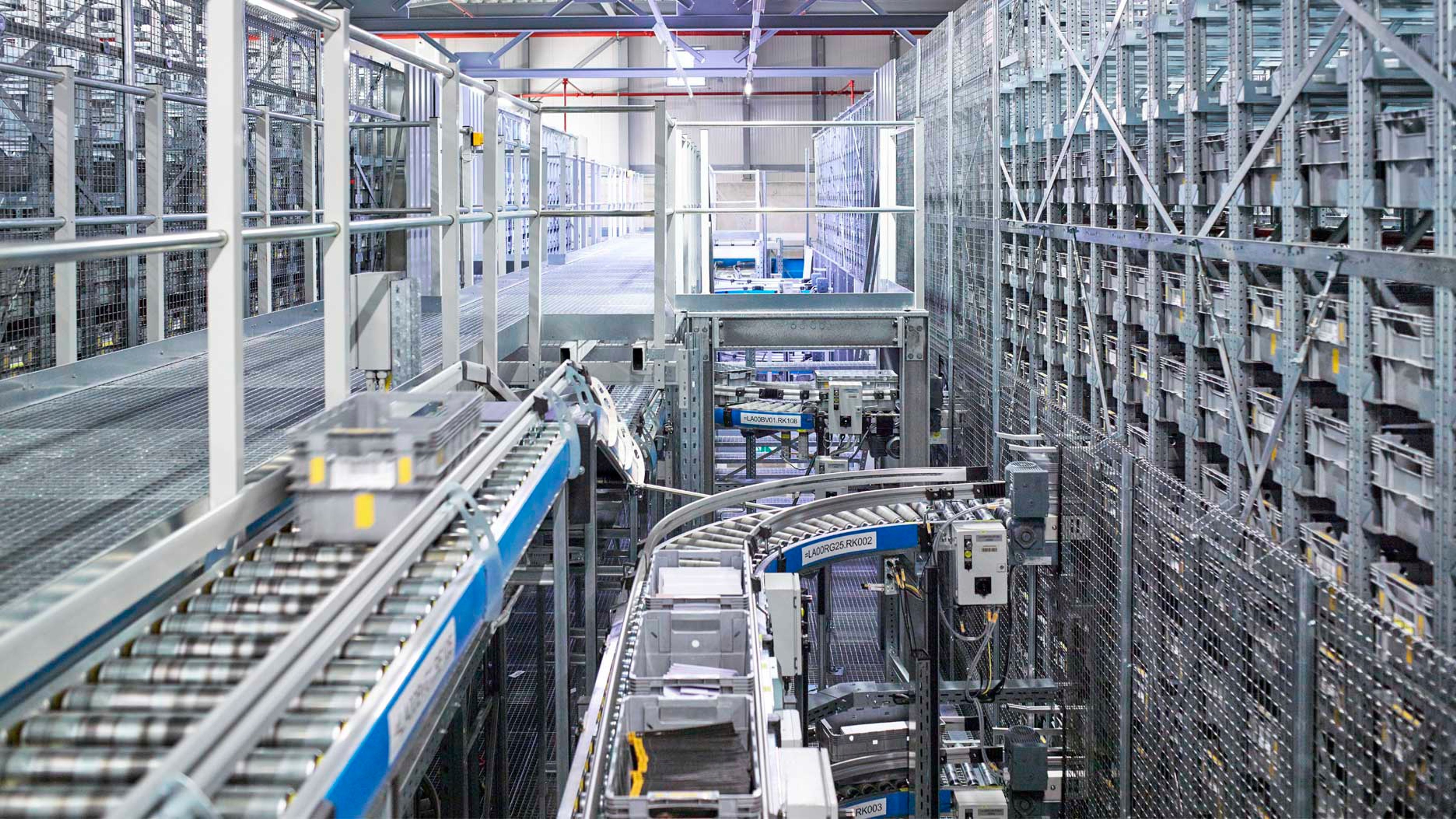 Fördertechnik in einem Briefzentrum