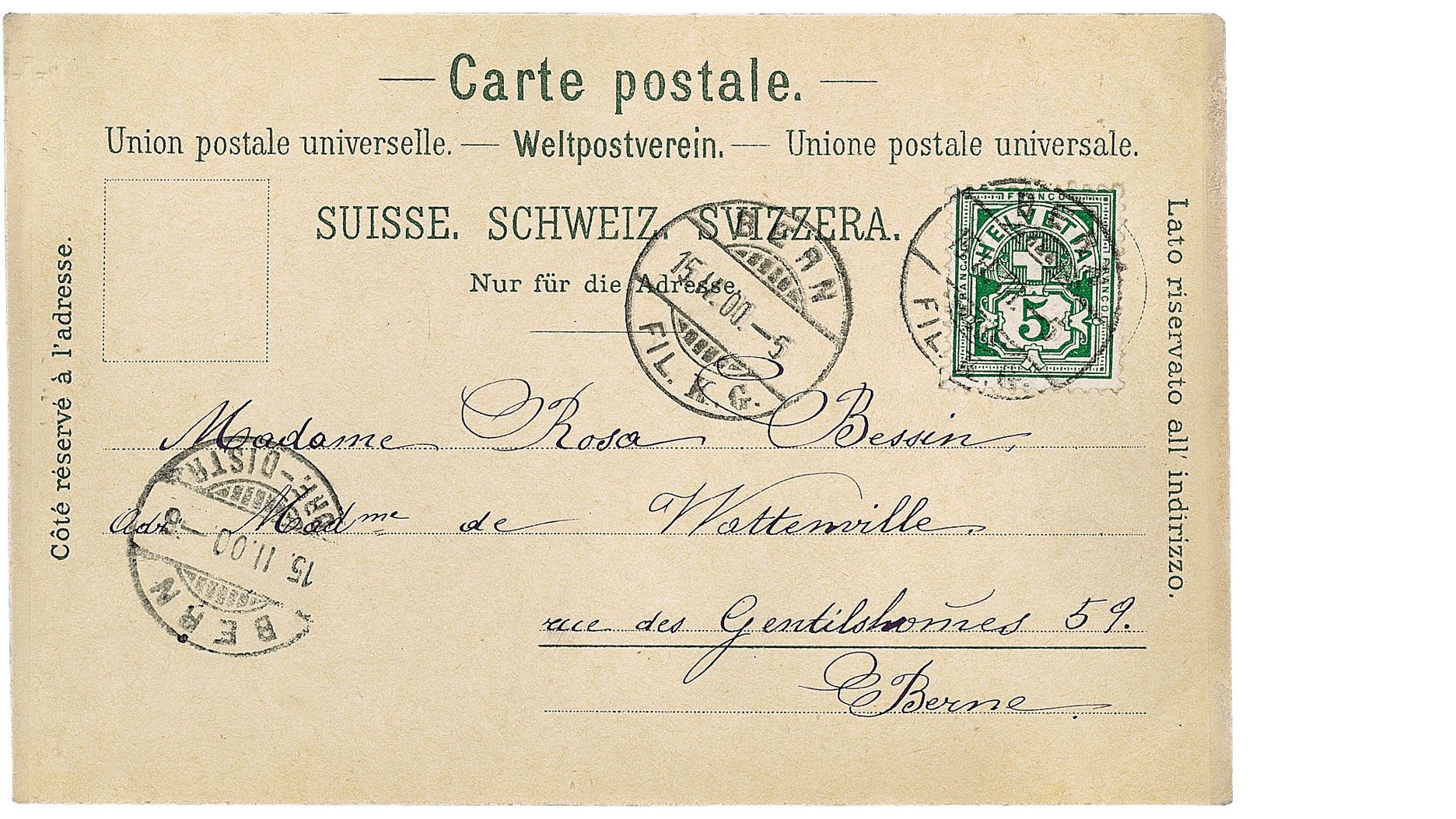 A postcard from circa 1900. Source: Museum of Communication