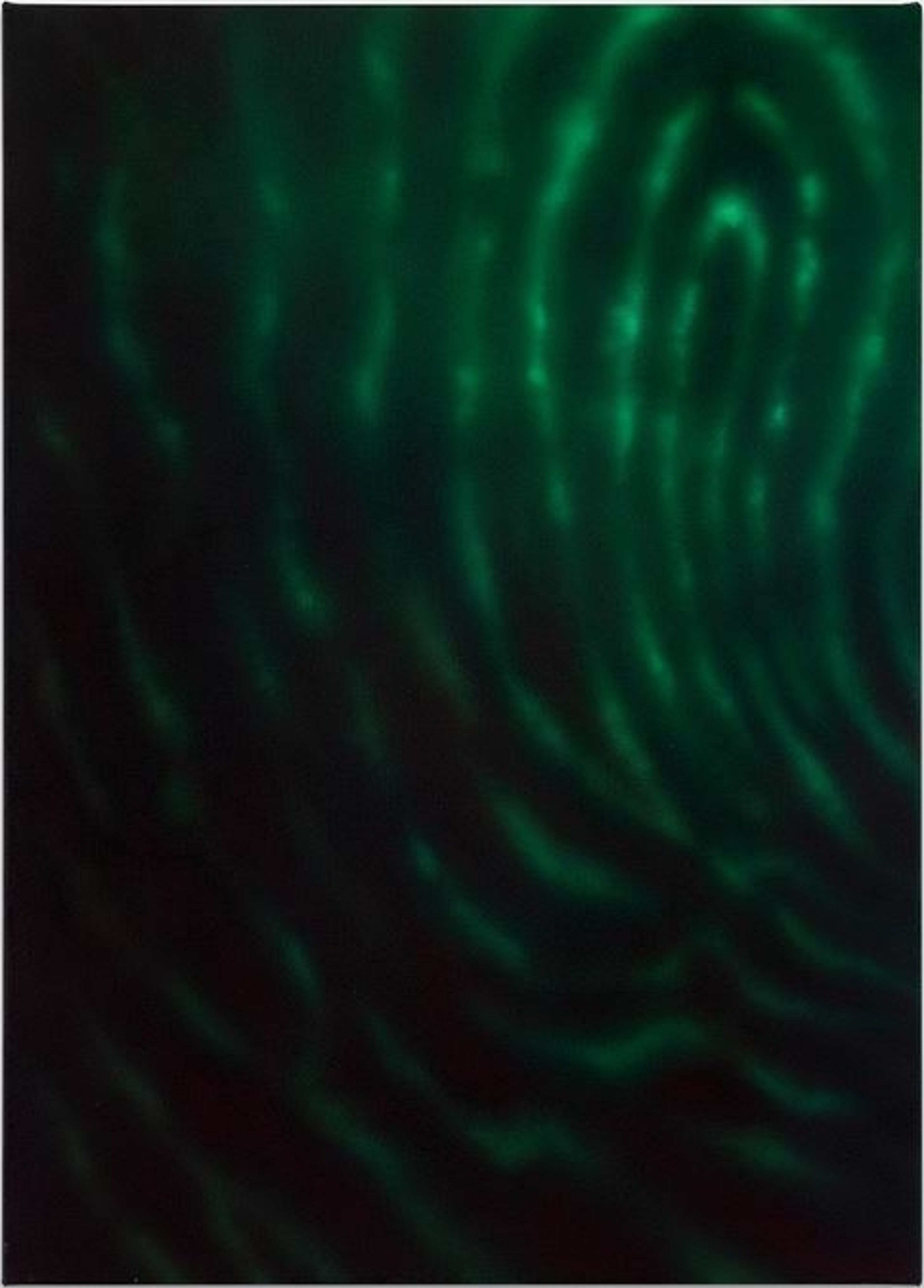 An image shows green wavy patterns on a dark background.