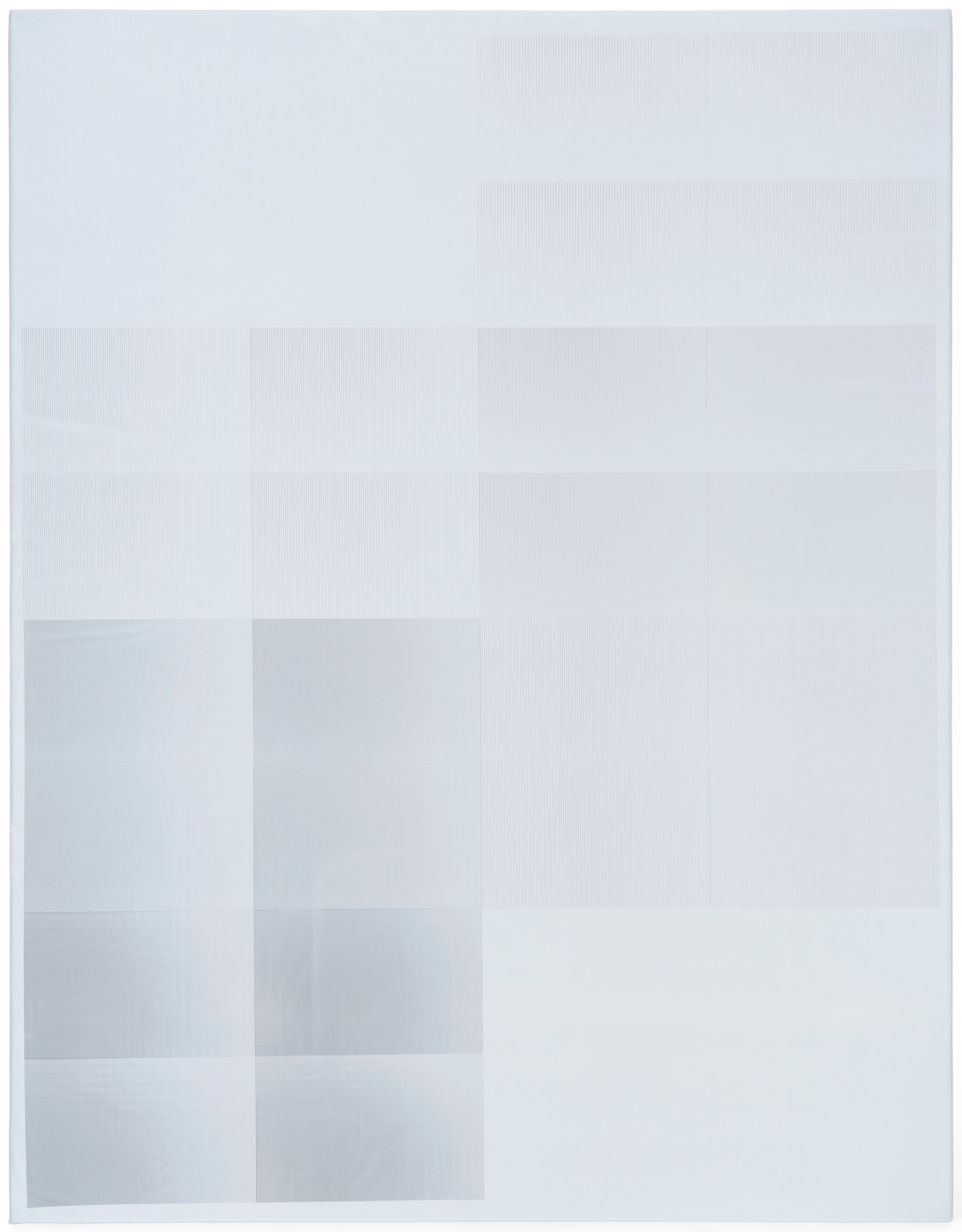 A grid of white and light grey rectangles on a neutral area.