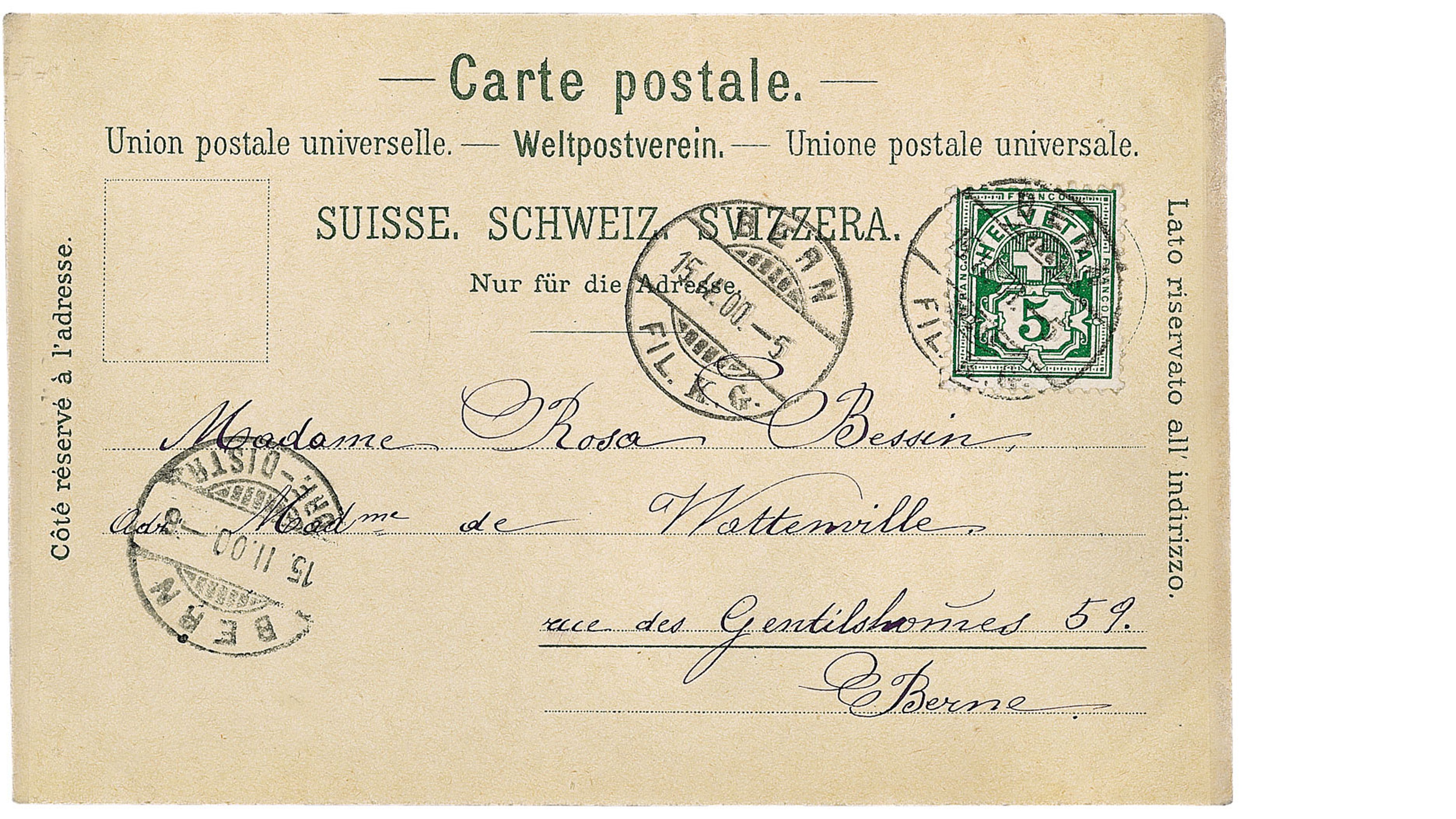 A postcard from circa 1900. Source: Museum of Communication
