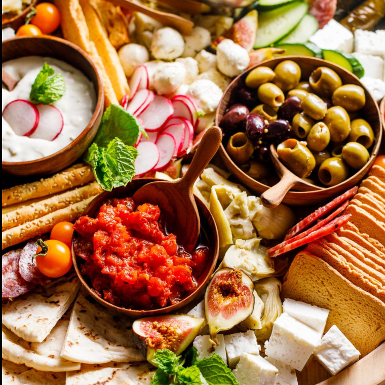 Mediterranean antipasto spread