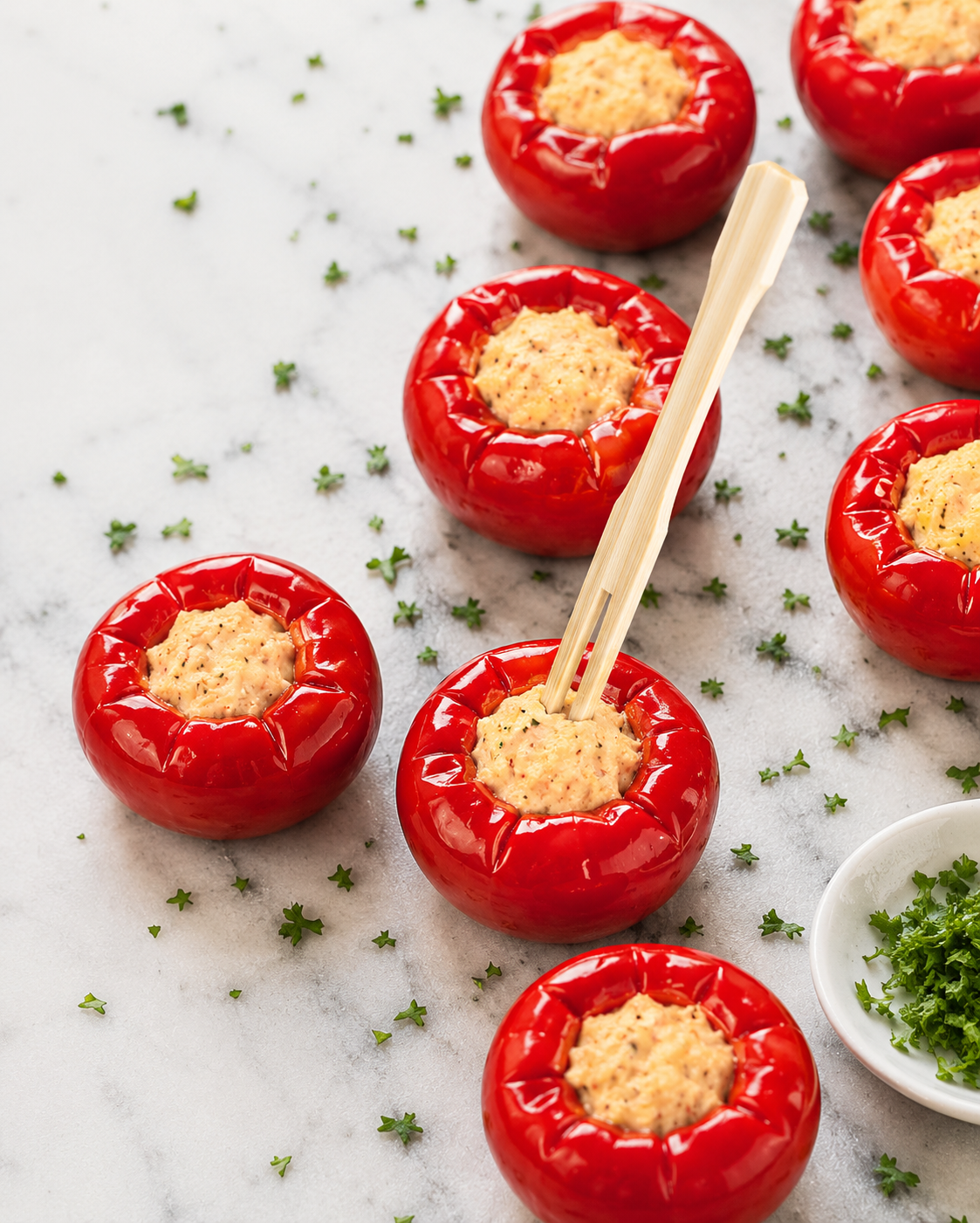 Mezze Kitchen stuffed-pepper shooters