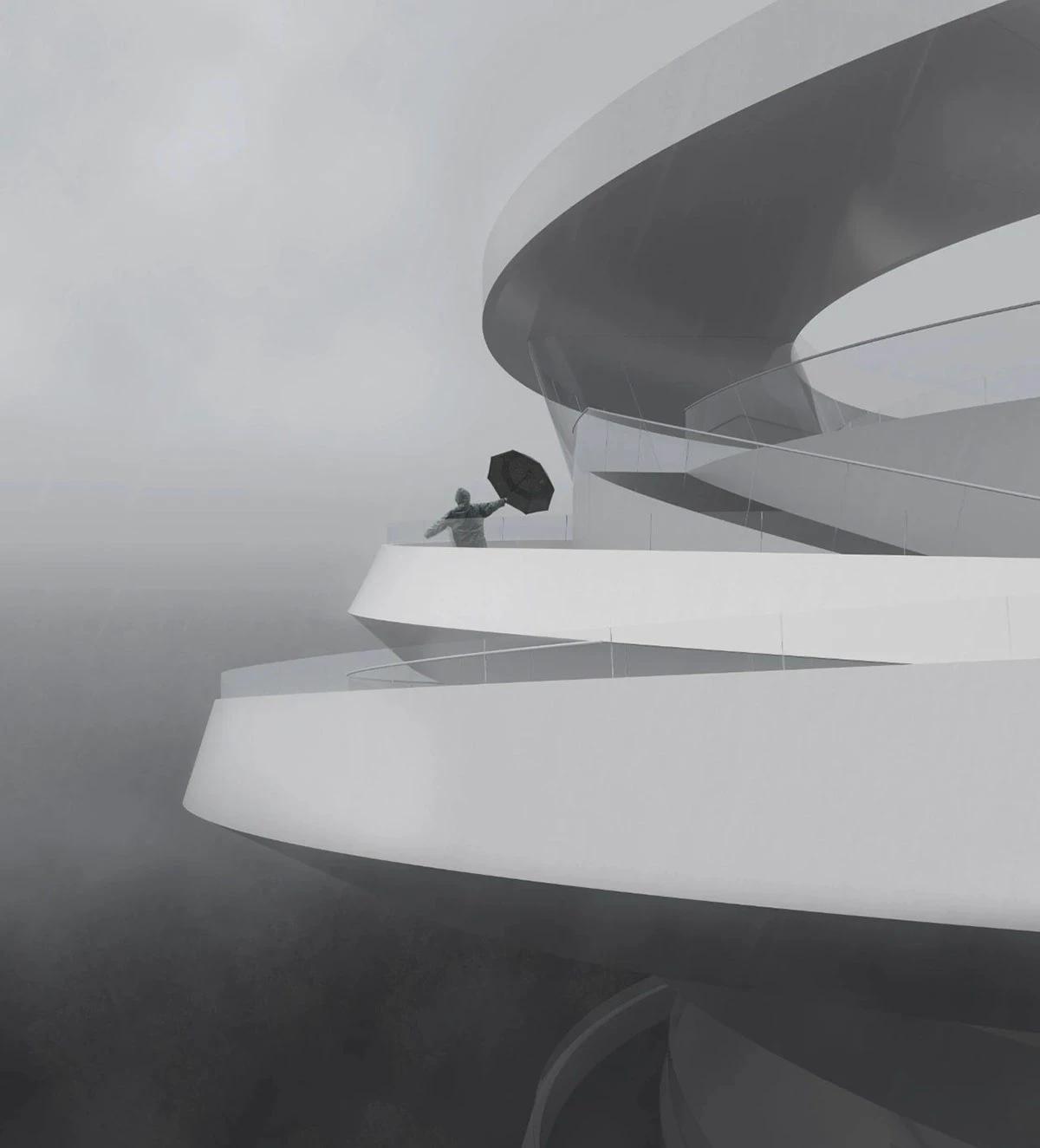 parametric design 参数化设计 景观塔 — Floating Forest Landscape Tower, Behance source module 47.