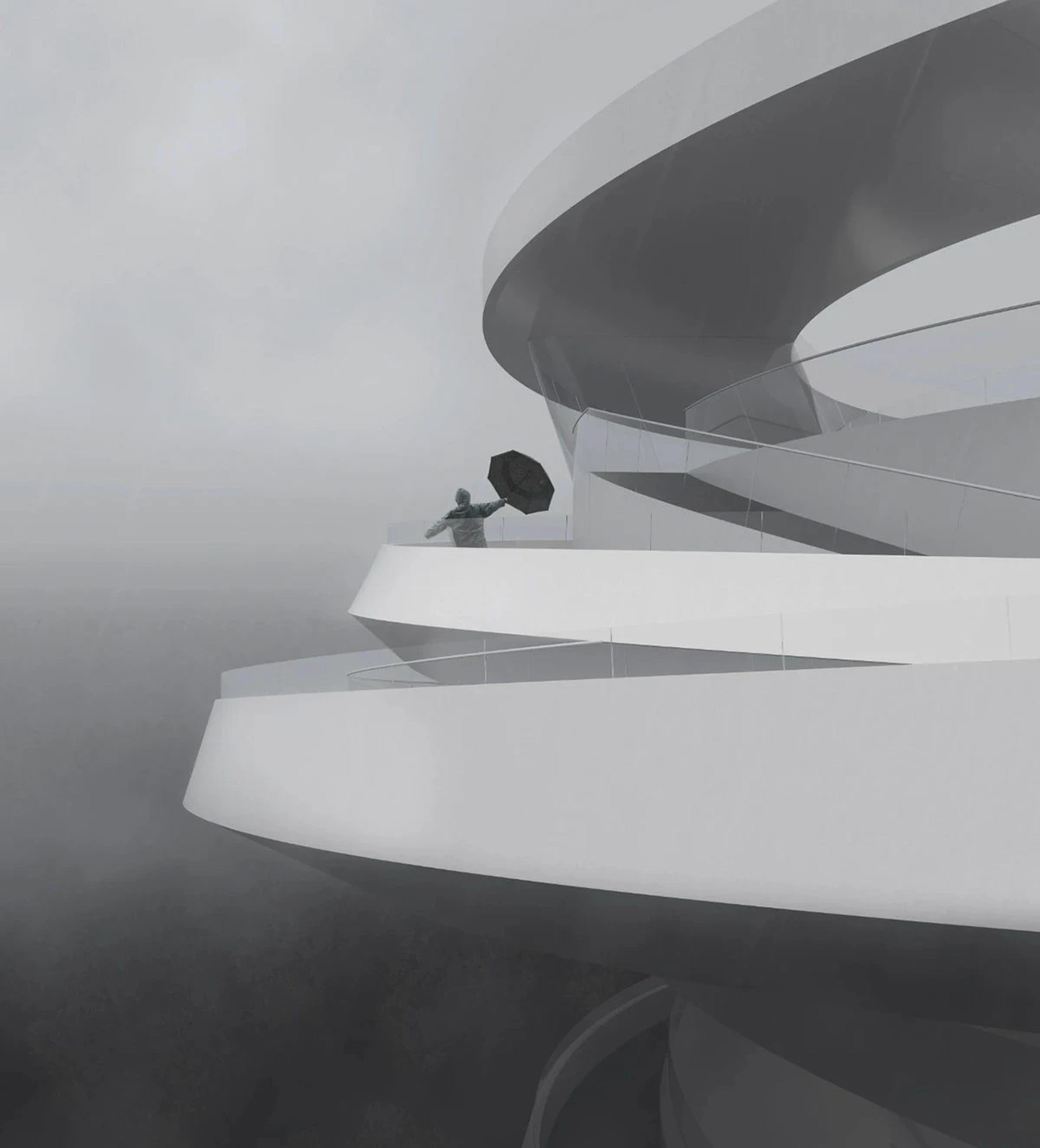 parametric design 参数化设计 景观塔 — Floating Forest Landscape Tower, Behance source module 47.