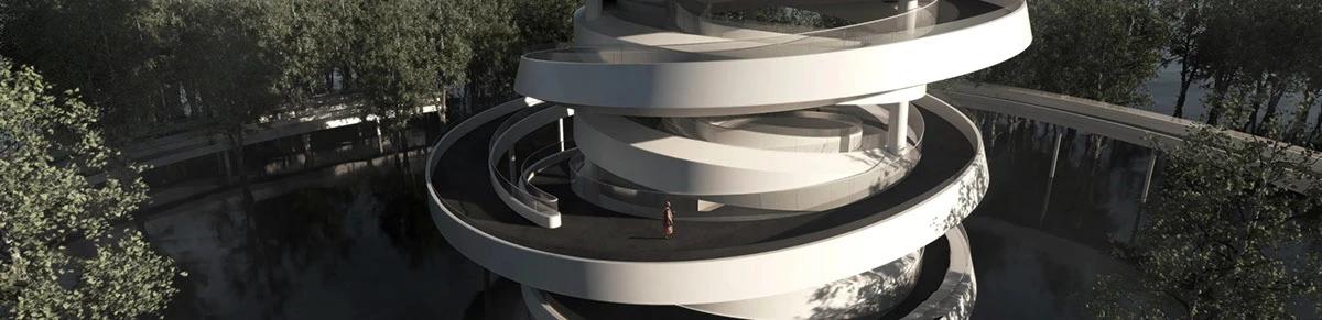 parametric design 参数化设计 景观塔 — Floating Forest Landscape Tower, Behance source module 15.