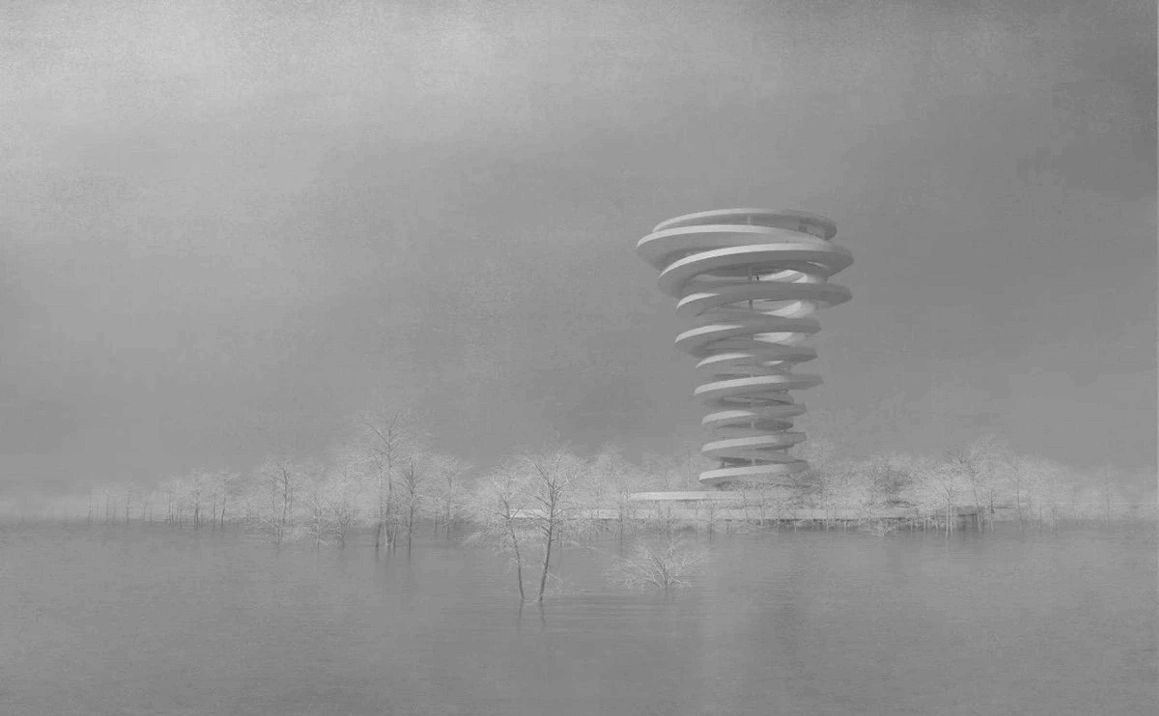 parametric design 参数化设计 景观塔 — Floating Forest Landscape Tower, Behance source module 8.