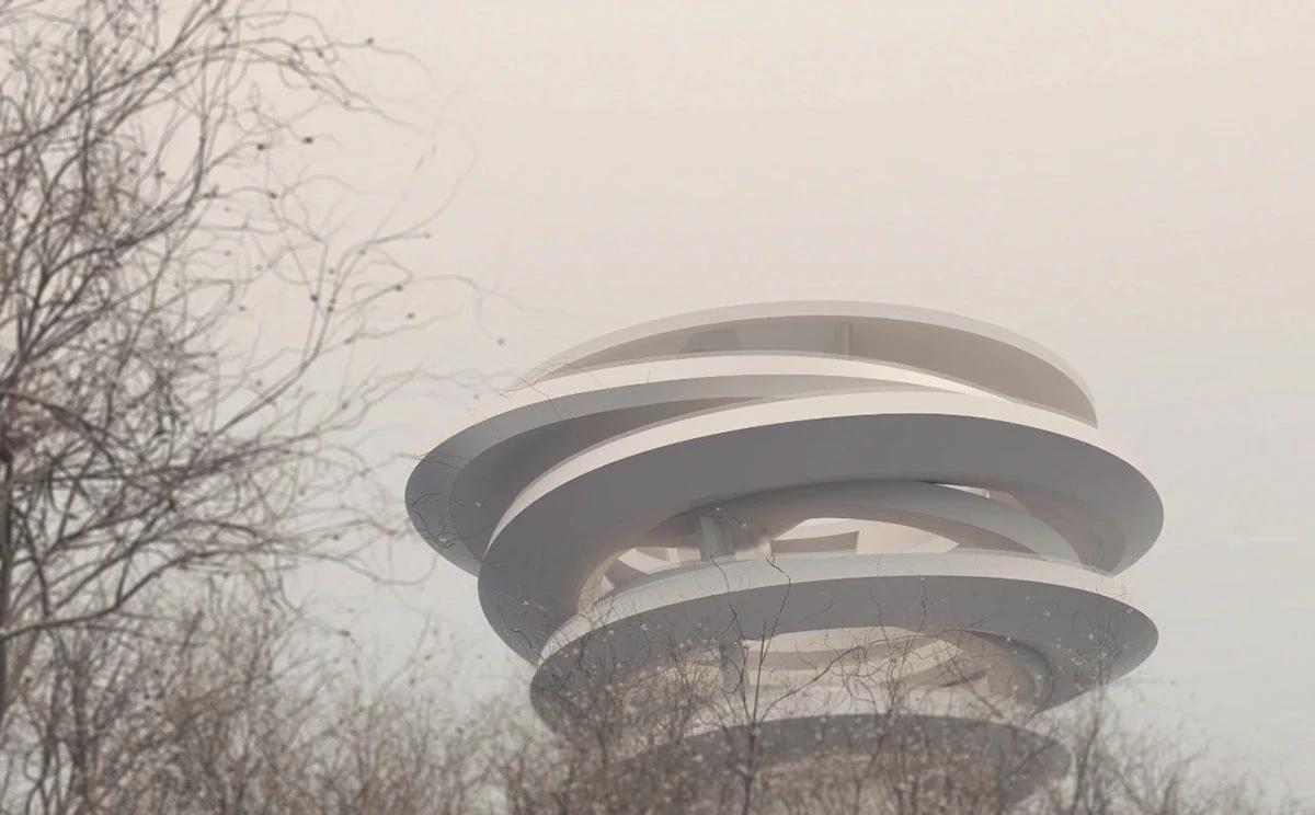 parametric design 参数化设计 景观塔 — Floating Forest Landscape Tower, Behance source module 49.