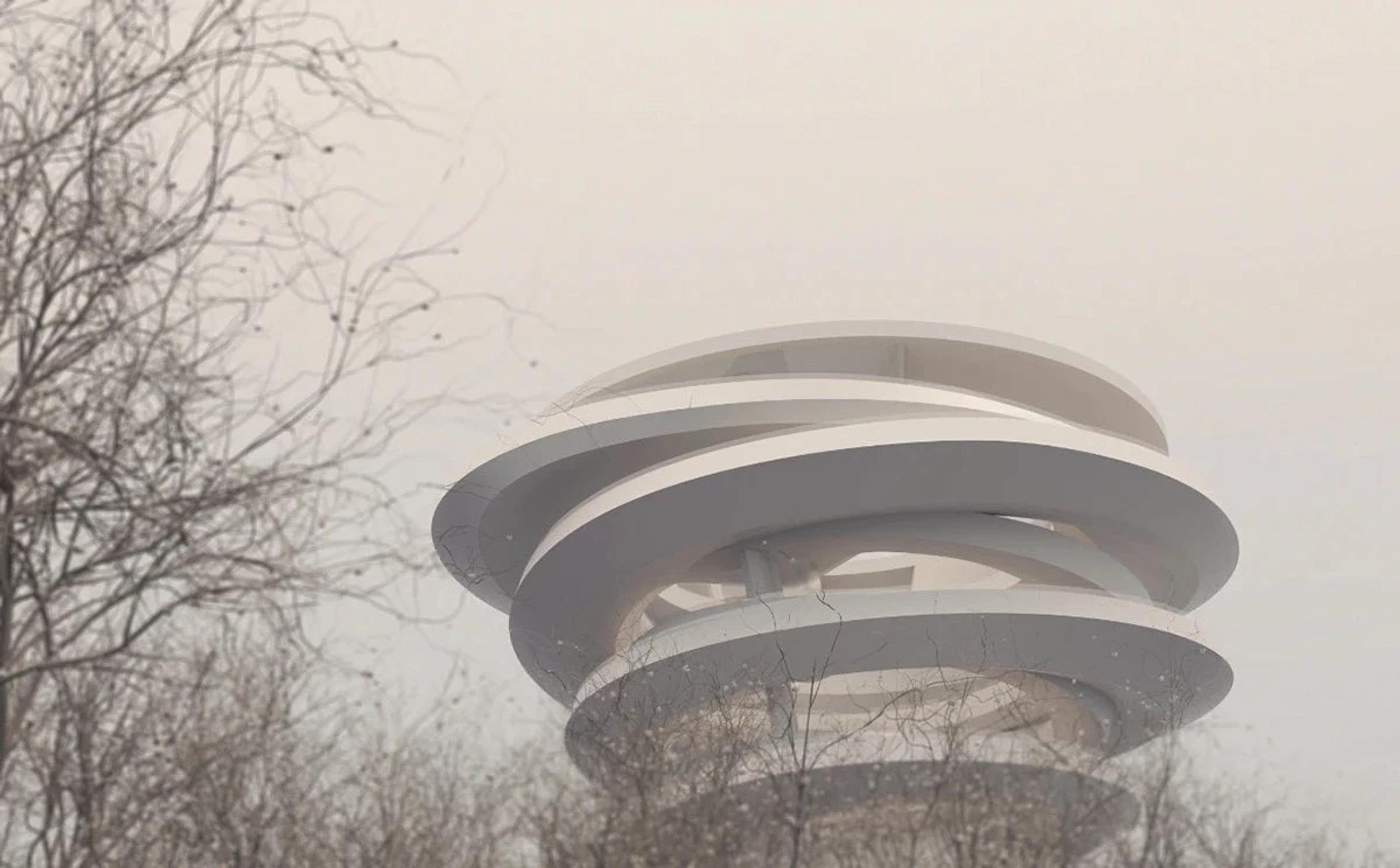 parametric design 参数化设计 景观塔 — Floating Forest Landscape Tower, Behance source module 49.