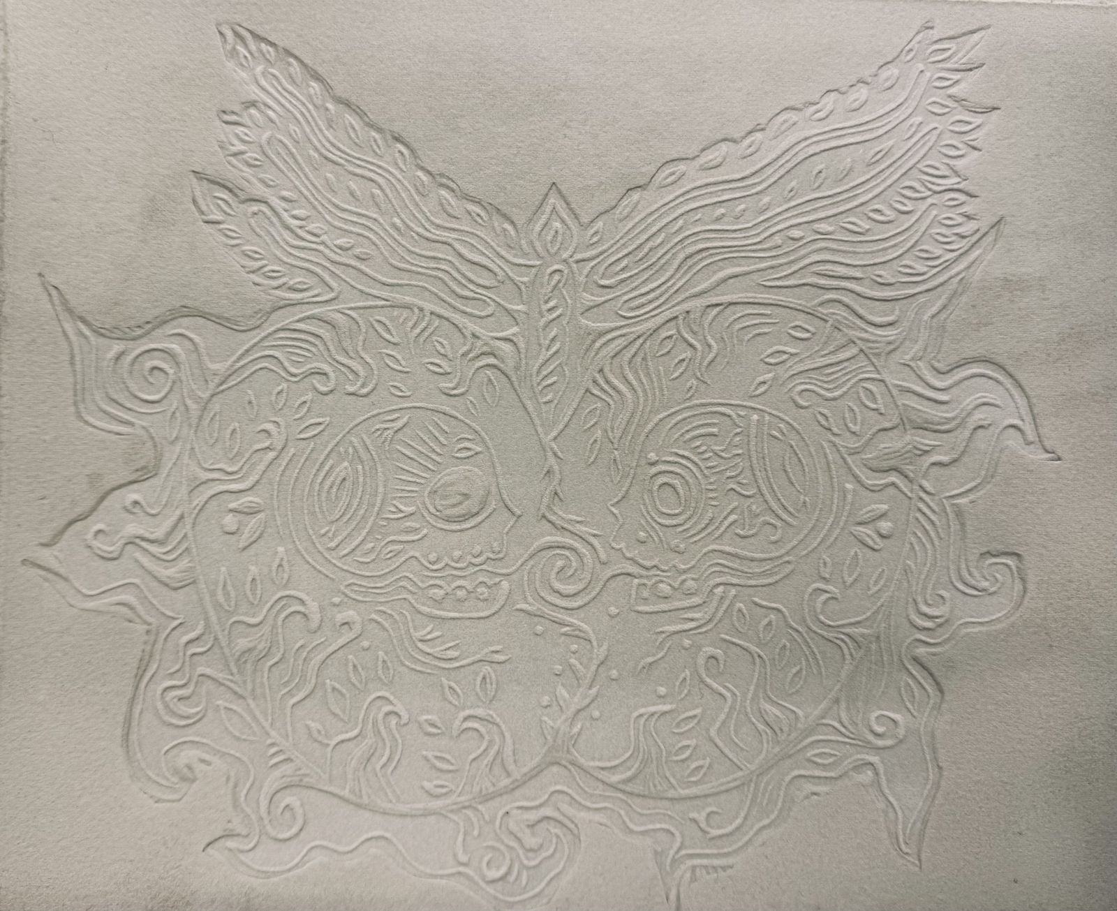 Respírame, grabado en linóleo